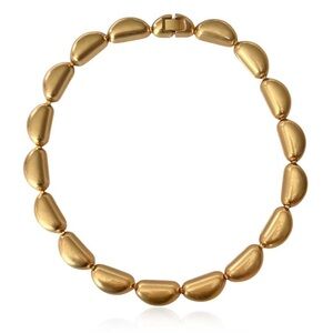 Vintage Organic Shaped Gold Tone Necklace